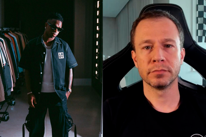 Vinicius Jr. e Tiago Leifert - Foto: Reprodução/ Instagram