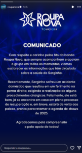 Comunicado Roupa Nova - Foto: Reprodução/Instagram